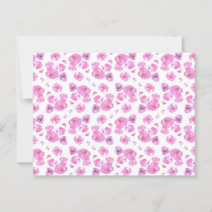 Roze Rozen Patroon Briefkaart