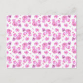 Roze Rozen Patroon Briefkaart (Voorkant)