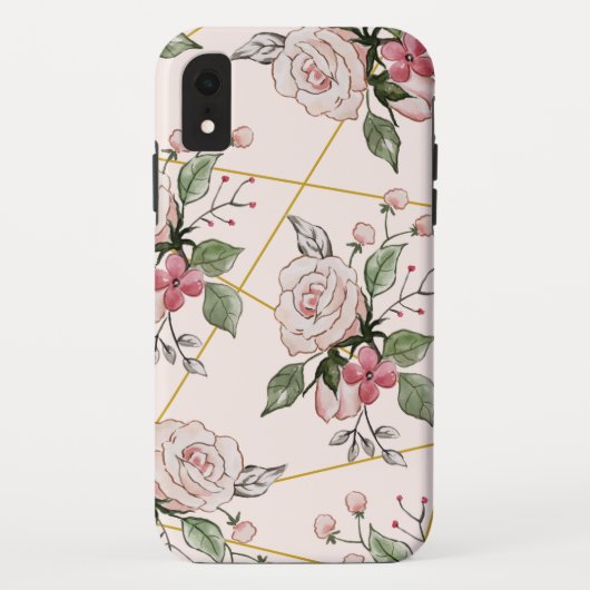 Roze  rozen patroon Case-Mate iPhone case (Achterkant)