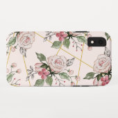 Roze  rozen patroon Case-Mate iPhone case (Achterkant (horizontaal))