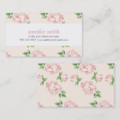 Roze Rozen Patroon Contactkaartje (Voorkant / Achterkant)