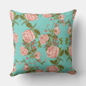 Roze Rozen Patroon Design Decoratief Kussen (Achterkant)