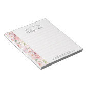 Roze  rozen patroon notitieblok (Schuin)