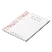 Roze  rozen patroon notitieblok (Linkerzijde)