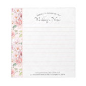 Roze rozen patroon notitieblok (Voorkant)