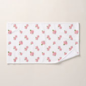 Roze rozen patroon op wit handdoek (Handdoek)