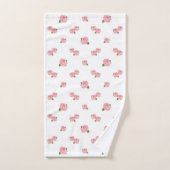 Roze rozen patroon op wit handdoek (Handdoek)