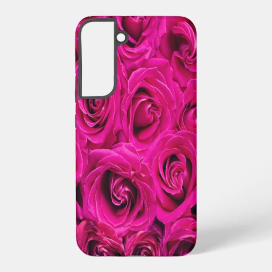 Roze rozen patroon samsung galaxy hoesje (Achterkant)
