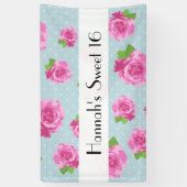 roze rozen, patroon van Rozen, bloemen, zoet 16 Spandoek (Verticaal)