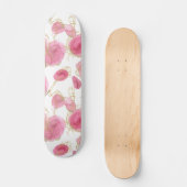 Roze rozen persoonlijk skateboard (Voorkant)