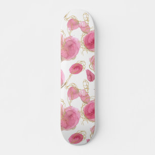 Roze rozen persoonlijk skateboard