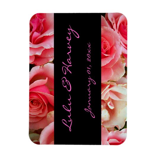 Roze Rozen Persoonlijke Magneet (Verticaal)