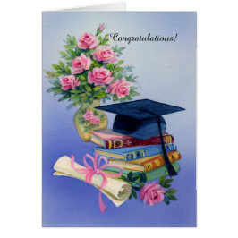 Roze rozen pet afstuderen aanpasbare kaart