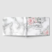 Roze rozen Pewter Waterverf BarefootBride™ Gastenboek (Volledig)