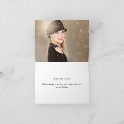 Roze Rozen & pioenenknoppen Elegant Eenvoudig Dank Bedankkaart (Binnen)