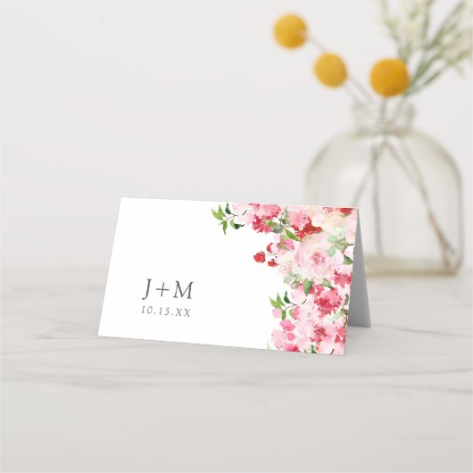 Roze rozen plaatskaartje (Achterkant)