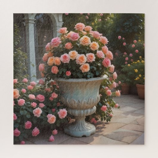 Roze rozen planter legpuzzel (Verticaal)