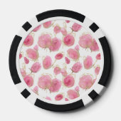 Roze rozen poker chips (Achterkant)