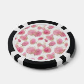 Roze rozen poker chips (Enkel)