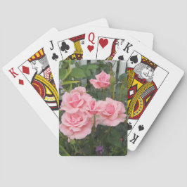 Roze rozen pokerkaarten