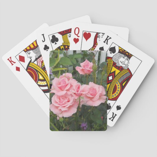 Roze rozen pokerkaarten (Achterkant)