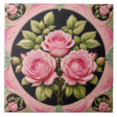 Roze Rozen Populair Mooi Collectie Tegeltje (Voorkant)
