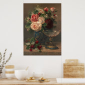 Roze rozen poster (Keuken)