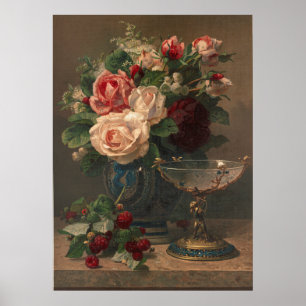 Roze rozen poster