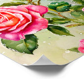 Roze rozen poster (Hoek)