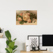 Roze rozen poster (Thuiskantoor)
