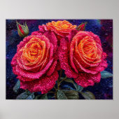 Roze rozen poster (Voorkant)