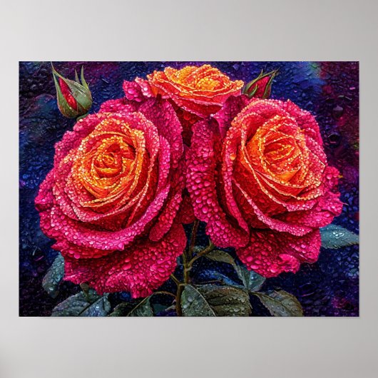 Roze rozen poster (Voorkant)