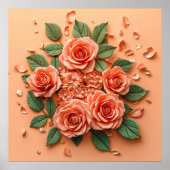 Roze rozen poster (Voorkant)