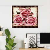  roze rozen poster (Thuiskantoor)