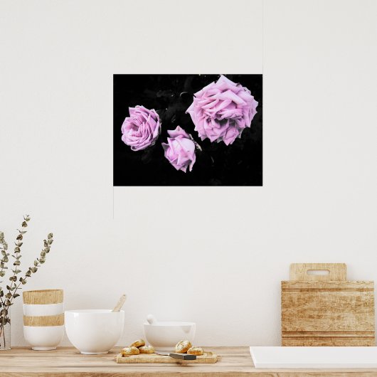 roze rozen poster (Keuken)