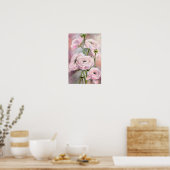 Roze Rozen Poster (Keuken)