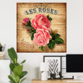  roze rozen poster kantoor decor (Thuiskantoor)