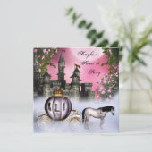 Roze Rozen Prinses Sweet 16 Feest Kaart (Staand voorkant)