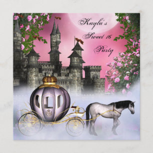 Roze Rozen Prinses Sweet 16 Feest Kaart