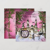 Roze Rozen Prinses Sweet 16 Verjaardagsfeest Kaart (Voorkant / Achterkant)