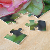 Roze rozen Puzzle met Gift Box Legpuzzel (Zijkant)