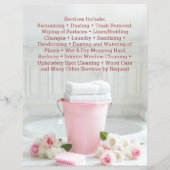 Roze Rozen QR Code Cleaning Service Business Flyer (Achterkant)