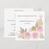 *~* Roze rozen QR - RSVP Gold Floral AR15 Wedding Kaart (Voorkant / Achterkant)