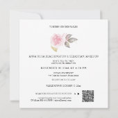 *~* Roze rozen QR - RSVP Gold Floral AR15 Wedding Kaart (Achterkant)