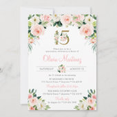 Roze Rozen Quinceañera Verjaardag Uitnodiging Foto (Voorkant)