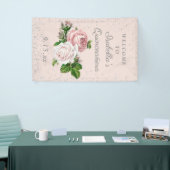 Roze  Rozen Quinceañera Welkom Spandoek (Beurs)