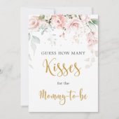 Roze rozen raden hoeveel kissegelteken er is kaart (Voorkant)