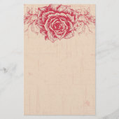 Roze  Rozen rand Briefpapier (Voorkant)