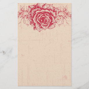 Roze  Rozen rand Briefpapier