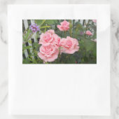 Roze rozen rechthoekige sticker (Tas)